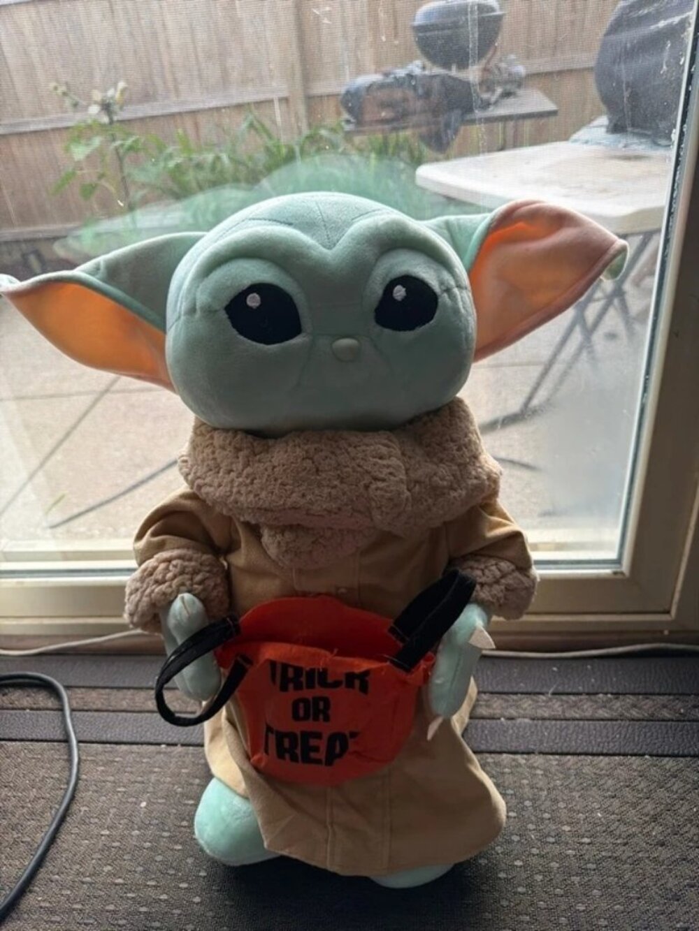 Large Star Wars Grogu Baby Yoda Halloween Trick or Treat Plush Greeter - Picture 2 of 7